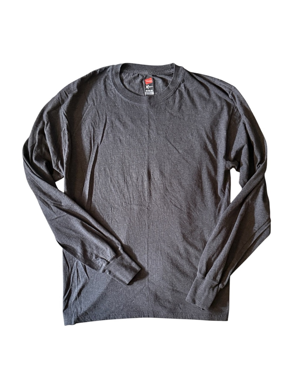 Hanes Men's Long Sleeve Crewneck T-Shirt Gray Medium